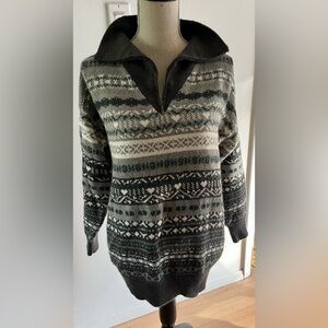 Vintage Weekend Edition Winter Oversize Sweater Fair Ise 3/4 Zip XL